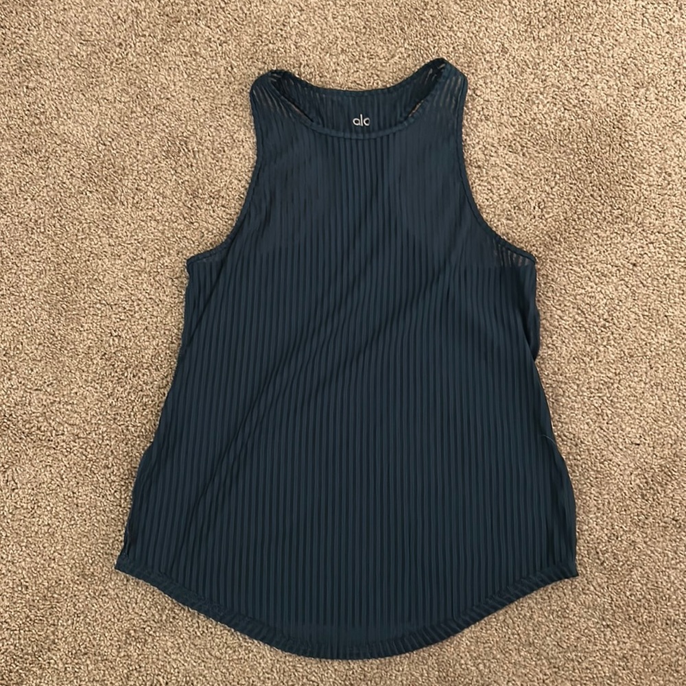 ALO striped mesh tank